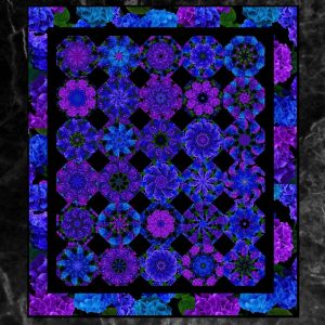 Midnight Blooms 30 Pre-Cut Kaleidoscope Quilt Kit (B)