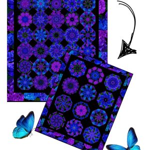 Midnight Blooms Pre-Cut Kaleidoscope Quilt Kit