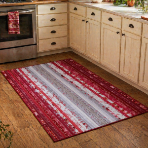 Handmade Jelly Roll Rug 26x43 | Farmhouse Kitchen Rug | Quilted Area Rug | One of a Kind Rug | Handmade Home Decor | Ready to Ship