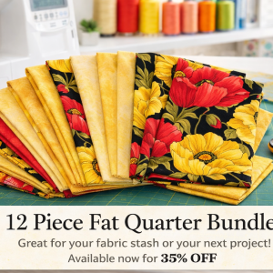 Floral Poppies, Floral Fabric (12 Pc FQ Set)