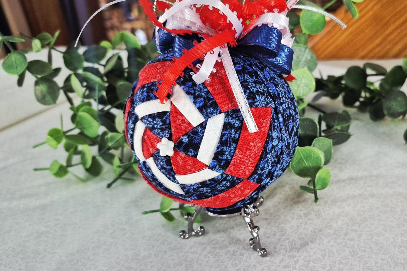 Handmade Ornament / Red White & Blue Pinwheel - Image 4
