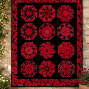 Scarlet Days & Nights Complete Pre-Cut Kaleidoscope Quilt Kit