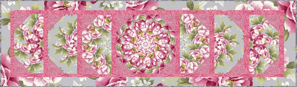 Camellia 'Sliced Again' Kaleidoscope Pre-Cut Table Runner Kit - Image 9