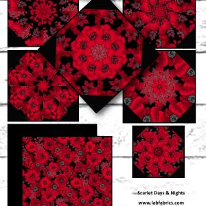 Scarlet Days & Nights Pre-Cut Kaleidoscope Quilt Kit (12-10" Blocks)