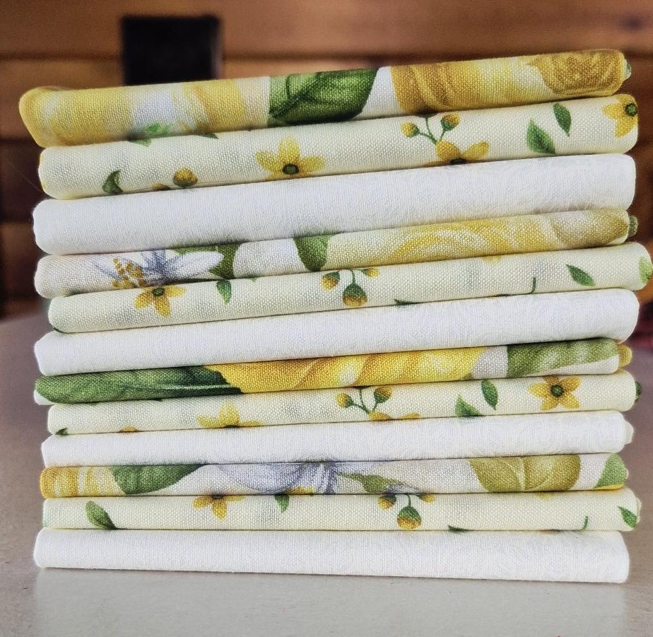 Yellow Florals, Floral Fabric (12 Pc FQ Set) - Image 4