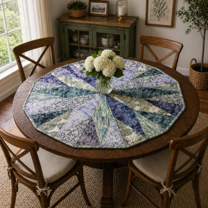 Butterfly Table Topper 36x36 Handmade Kaleidoscope Quilt Table Topper | Quilted Table Decor | Round Table Centerpiece