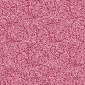 Camellia Pink Scroll Fabric Yardage