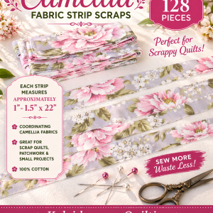 Fabric Strips Scraps / Camellia