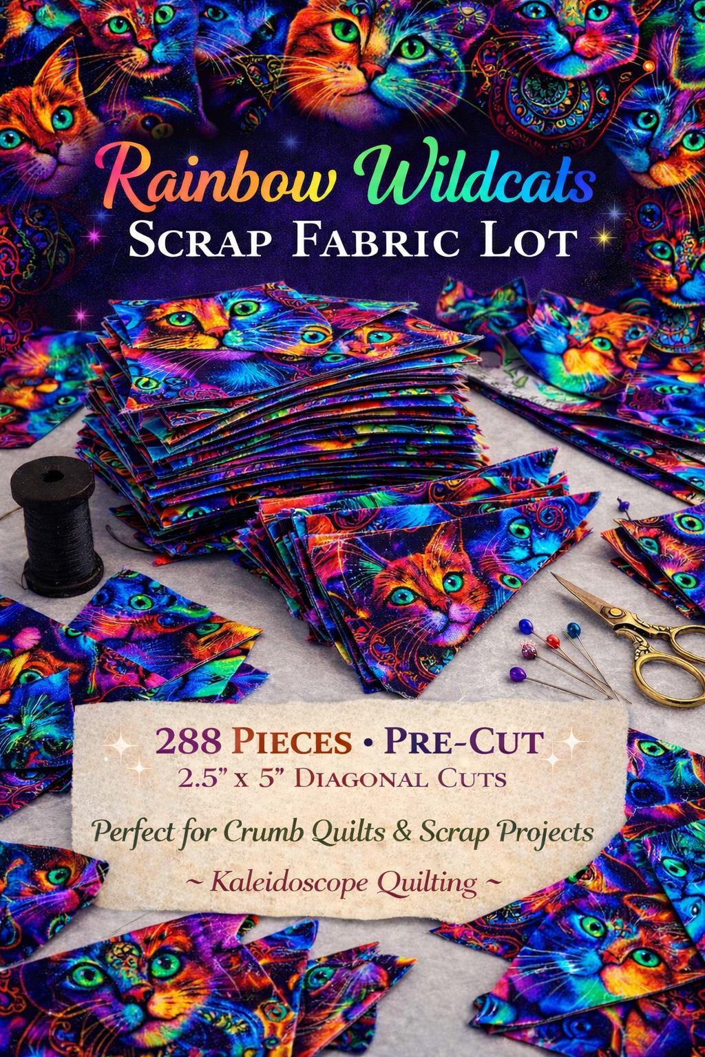 Fabric Scraps / Rainbow Wildcats