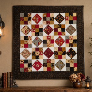 Handmade Charmed Quilt Wall Hanging 36x36 | Patchwork Quilt Decor | Farmhouse Wall Quilt | Floral Quilt Wall Art | Ready to Ship