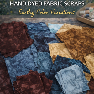 Shades of Teals / Browns Hand Dyed Fabric Scraps