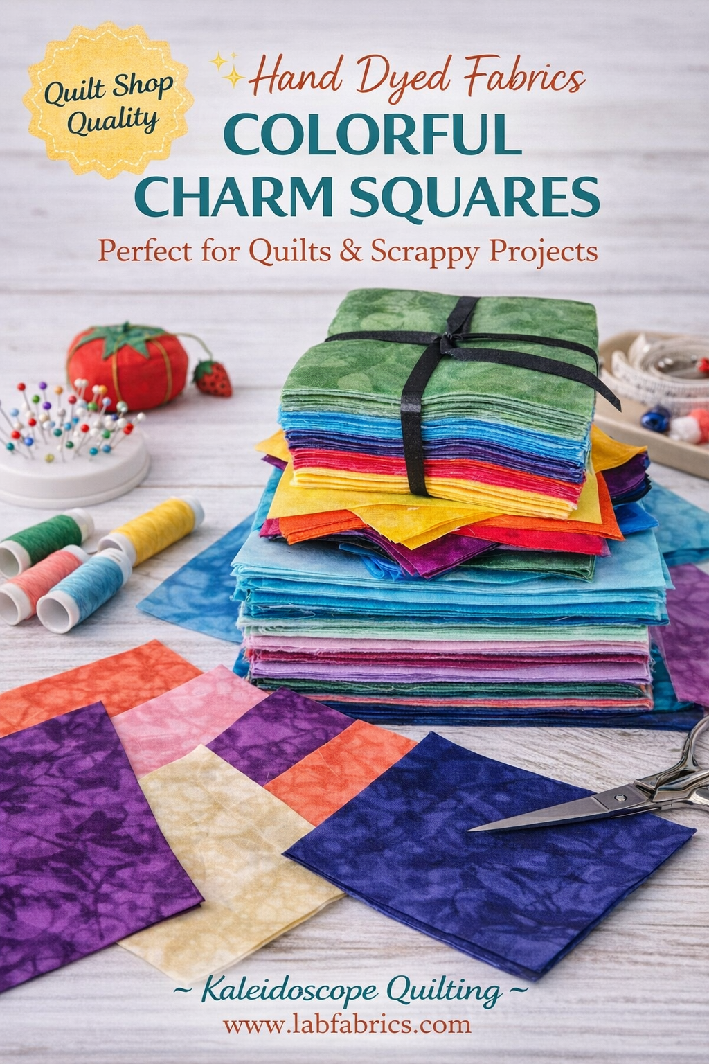 Hand Dyed Fabric Charm Squares - Image 2