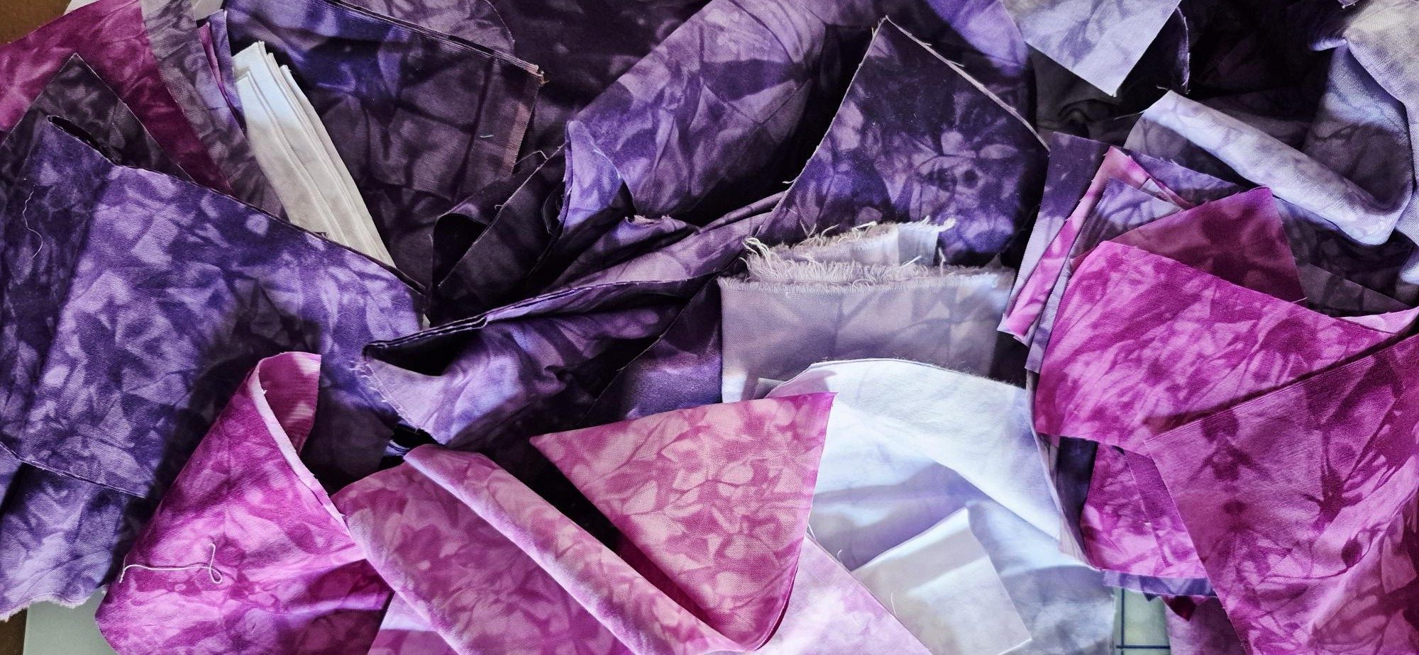 Shades of Purples Hand Dyed Fabric Scraps - Image 2