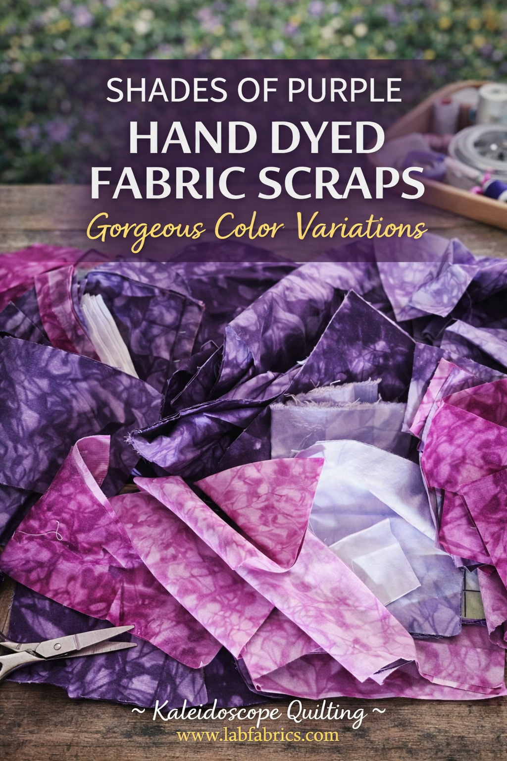 Shades of Purples Hand Dyed Fabric Scraps