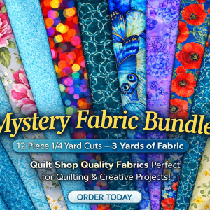 Mystery Fabric Bundles 12 Piece 1/4 Yard Assorted Fabrics, 3 yards total