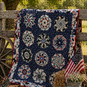 USA Handmade Quilt | Red White Blue Quilt | Patriotic Americana Quilt | Throw Quilt 45x56 | One of a Kind | Ready to Ship