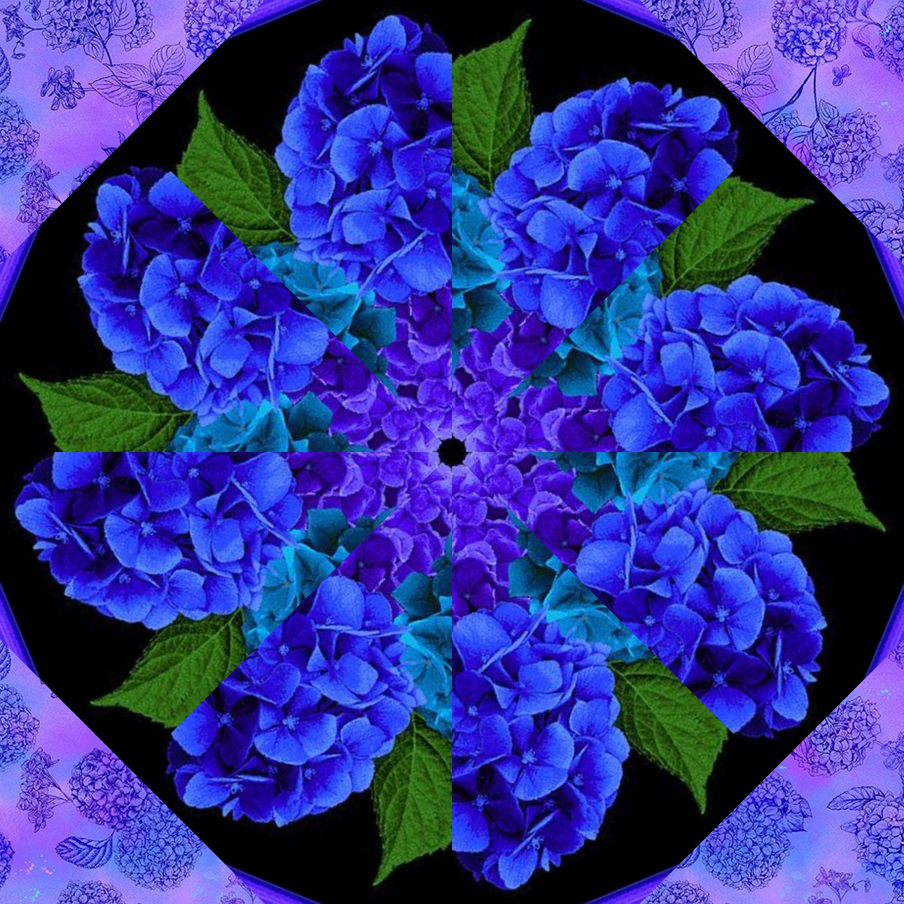 Midnight Blooms Striped Pre-Cut Kaleidoscope Table Runner Kit - Image 6