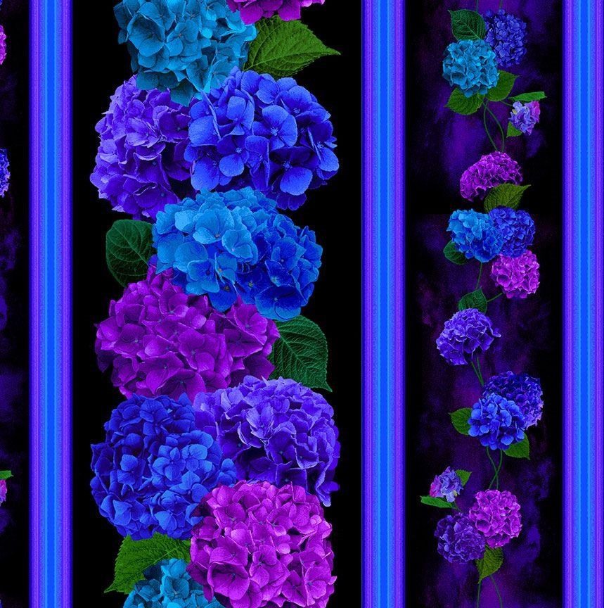 Midnight Blooms Striped Pre-Cut Kaleidoscope Table Runner Kit - Image 4