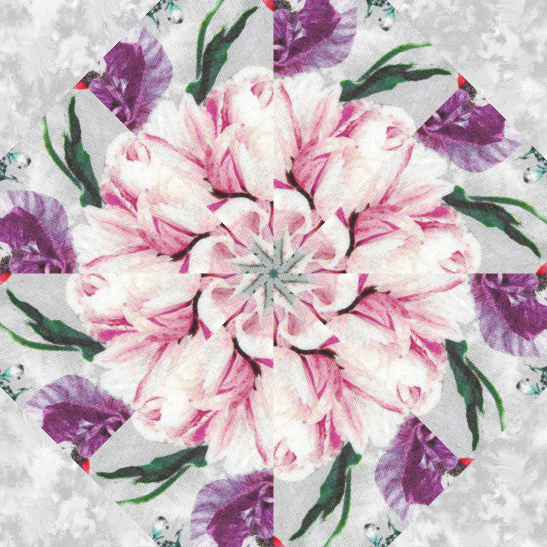 Moon Flower Mug Rug Kit – Pre-Cut Kaleidoscope Mug Rug Kit – Quilted Mug Rug Pattern – DIY Quilting Kit – Floral Mug Rugs – Makes 2 Mug Rugs - Image 3