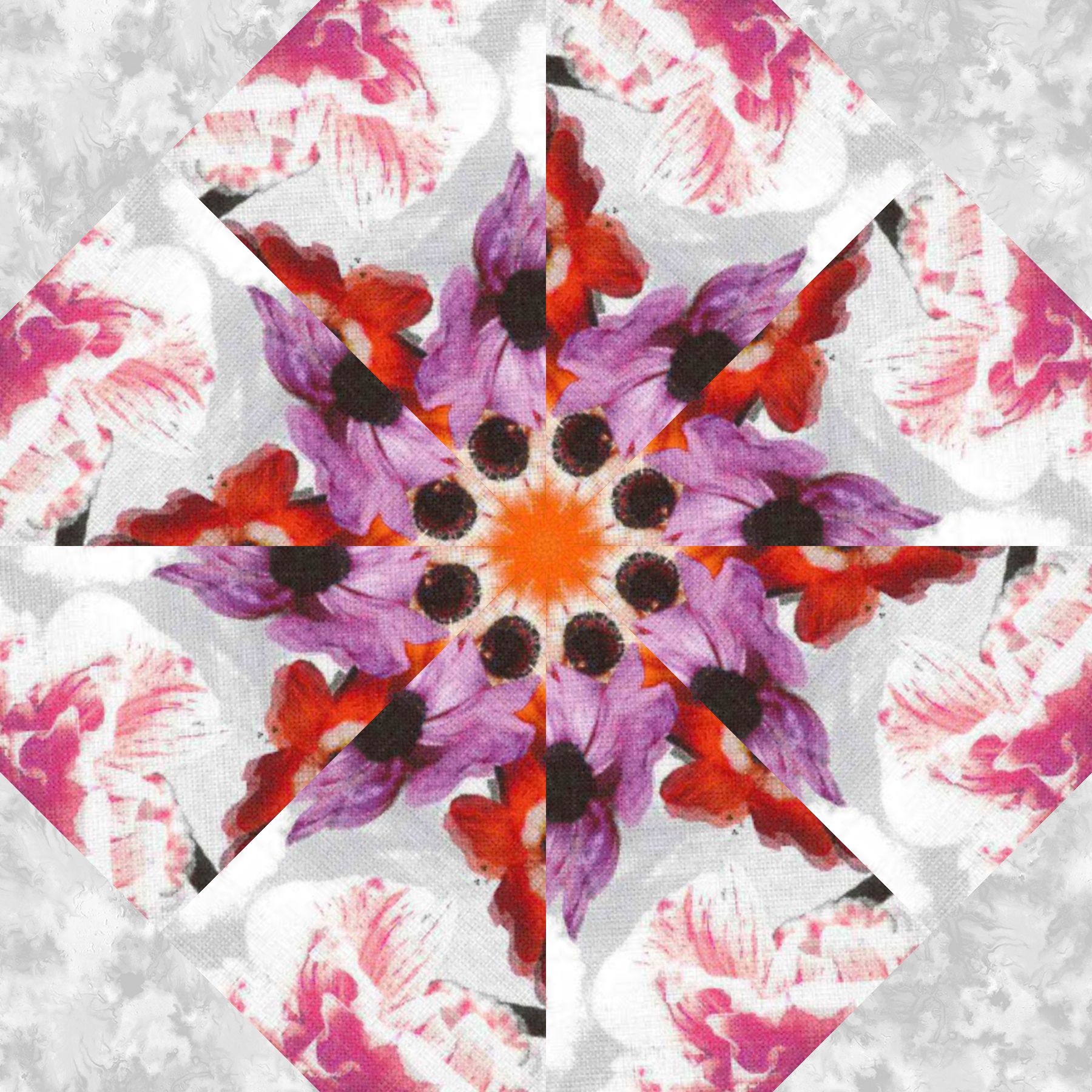 Moon Flower Mug Rug Kit – Pre-Cut Kaleidoscope Mug Rug Kit – Quilted Mug Rug Pattern – DIY Quilting Kit – Floral Mug Rugs – Makes 2 Mug Rugs - Image 4