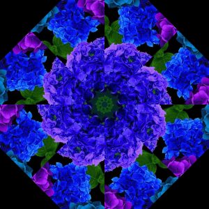 Midnight Blooms Pre-Cut Kaleidoscope Kit (6-10" Blocks)