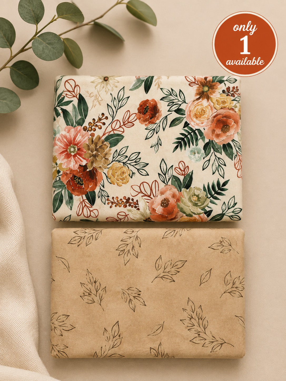 2 Pc Floral Chic Floral Fabric Yardage