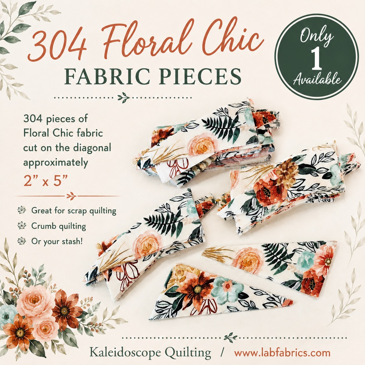 Fabric Scrap Pieces / Floral Chic