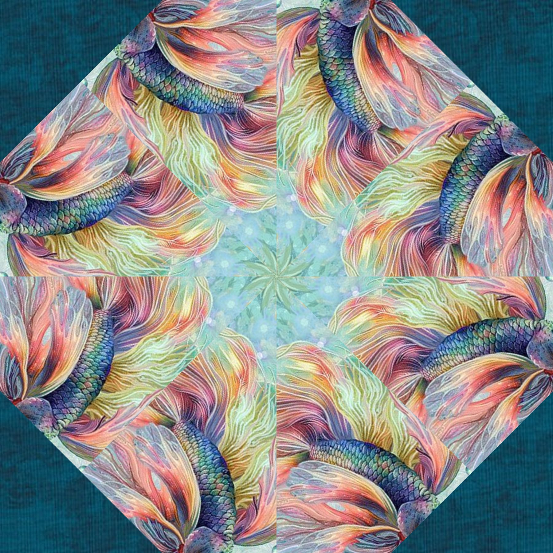 Sea Fish Complete Pre-Cut Kaleidoscope Quilt Kit - Image 5