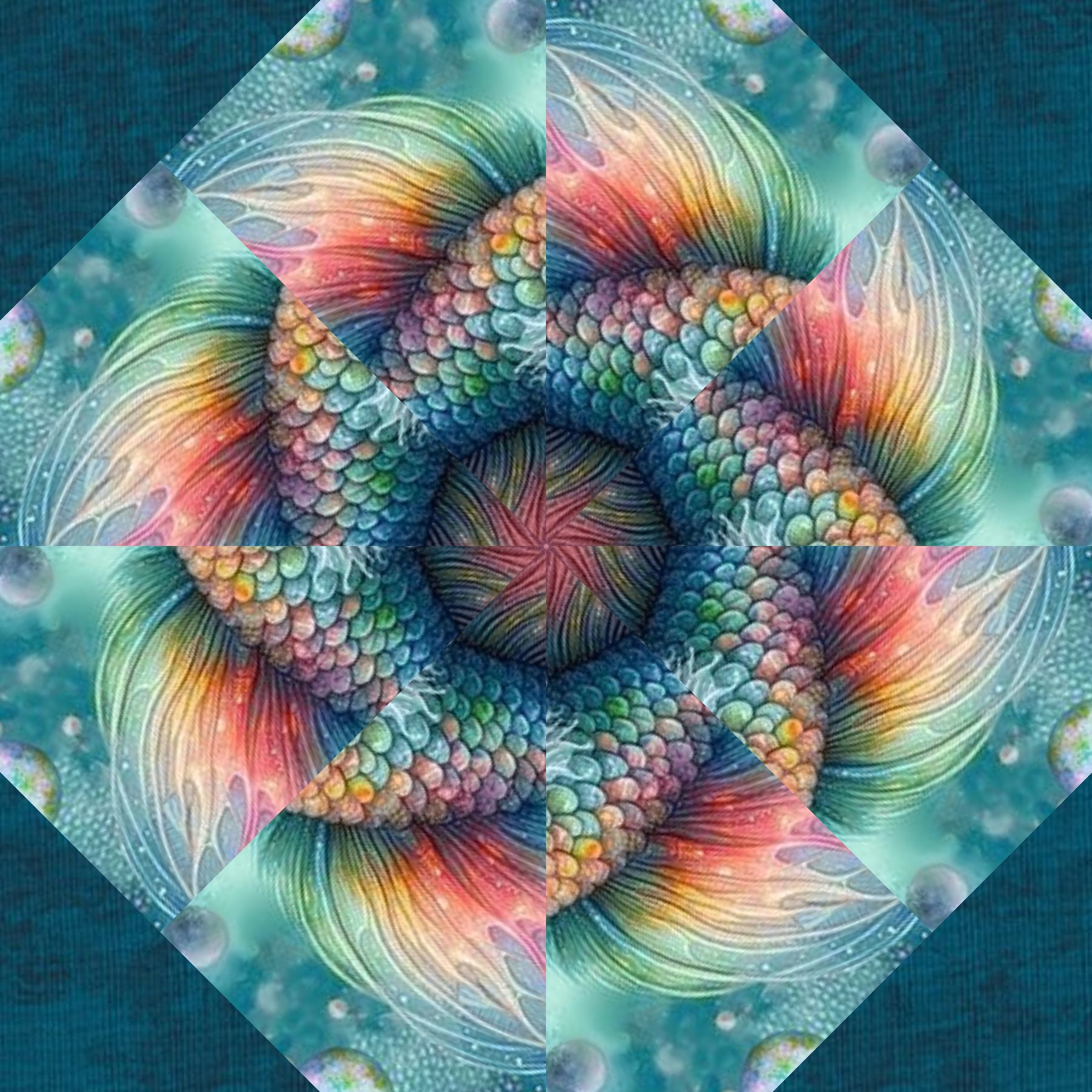 Sea Fish Pre-Cut Kaleidoscope Quilt Kit (12-10" Blocks) - Image 6