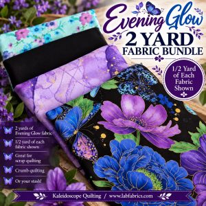 Evening Glow 2 Yard Fabric Bundle, Beautiful Floral Fabric, Quilting Cotton Bundle