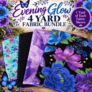 Evening Glow 4 Yard Fabric Bundle, Beautiful Floral Fabric, Quilting Cotton Bundle