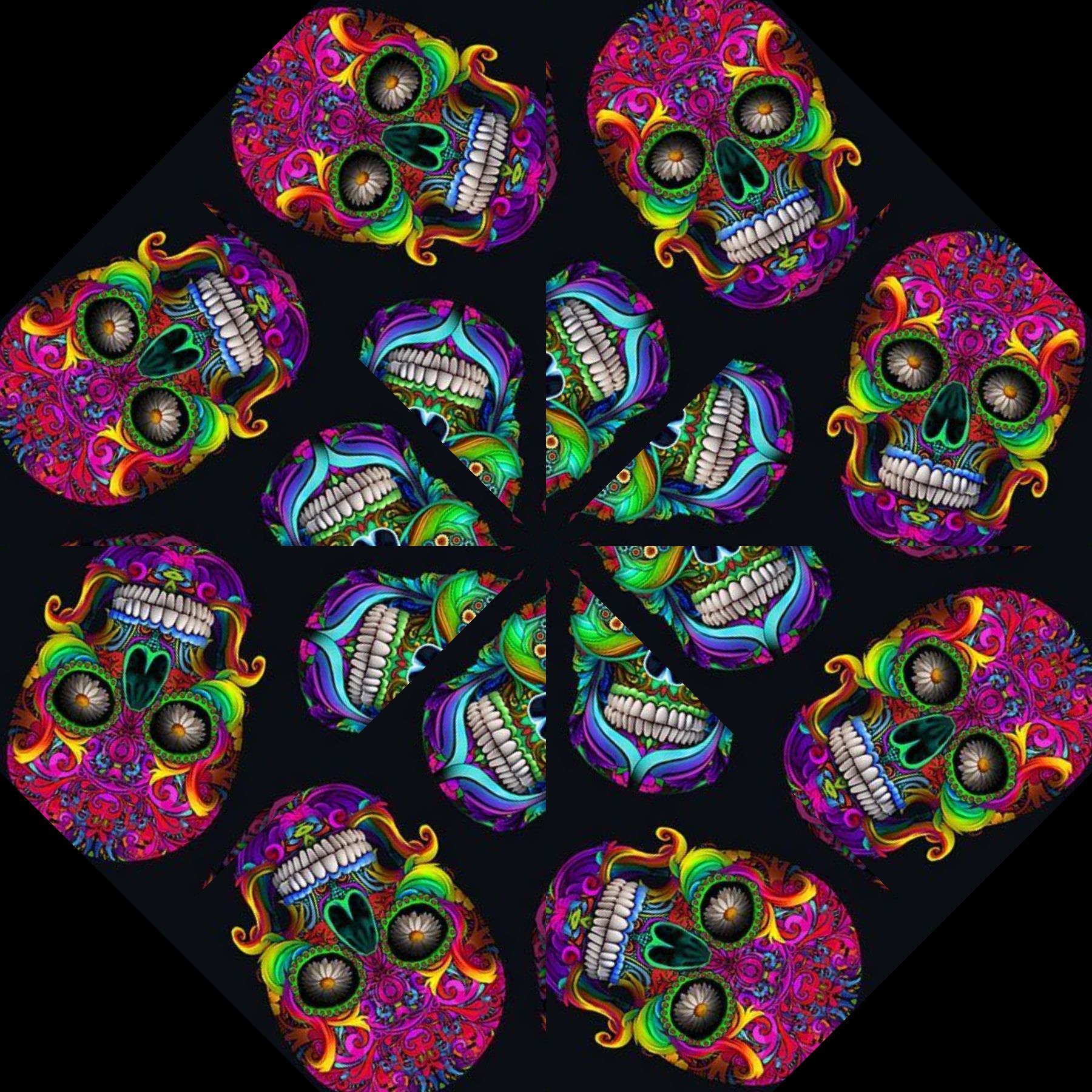 Sugar Skulls Pre-Cut Kaleidoscope Quilt Kit (12-10" Blocks) - Image 8