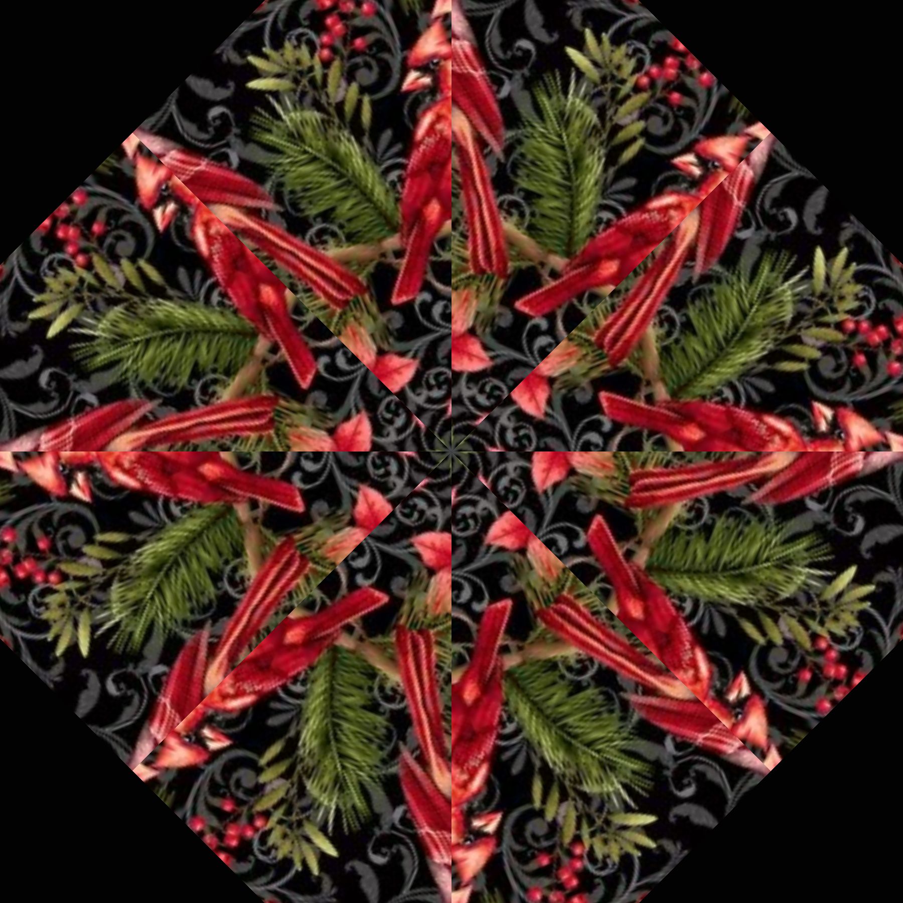 Holiday Cardinals Kaleidoscope Pre-Cut Table Runner Kit - Image 4