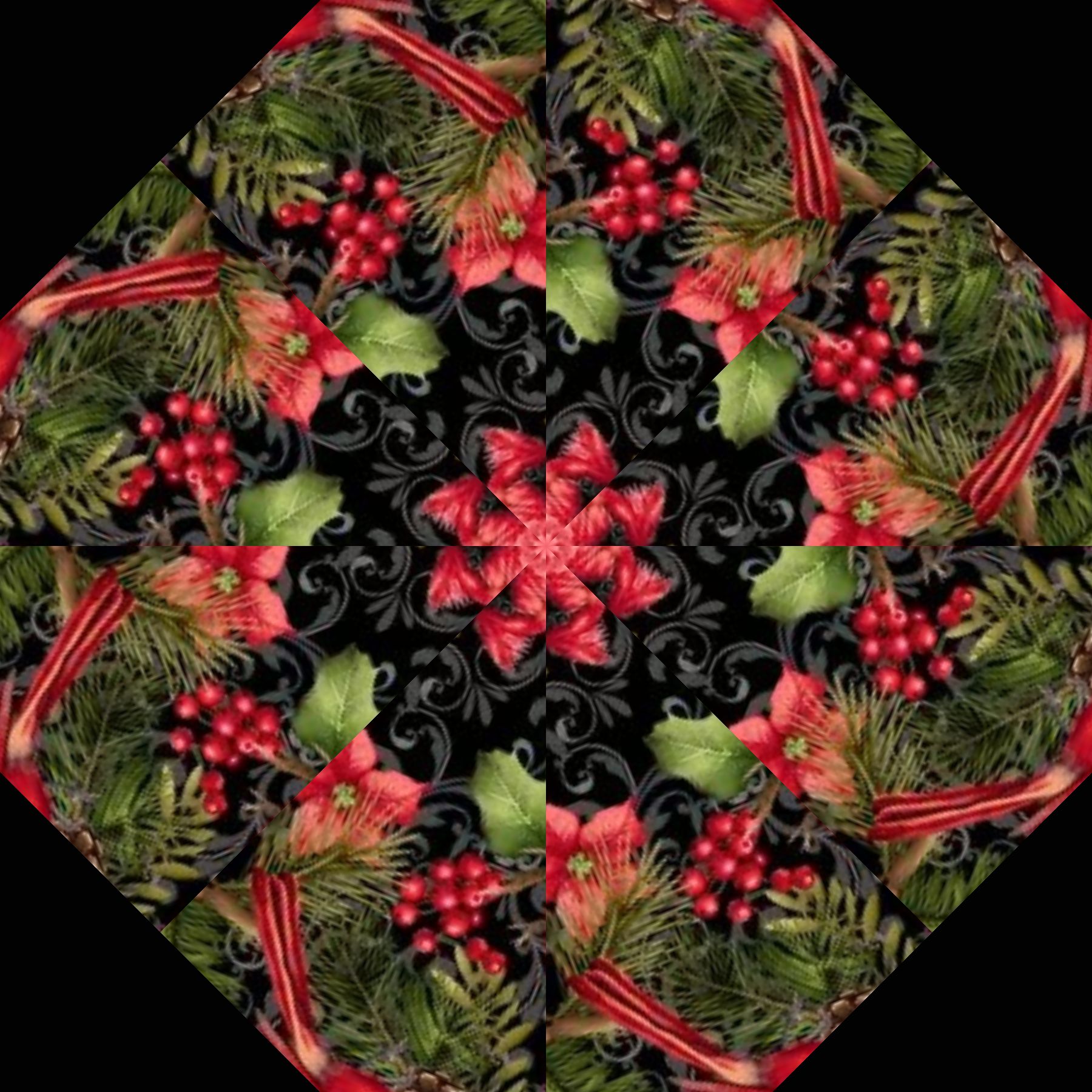 Holiday Cardinals Kaleidoscope Pre-Cut Table Runner Kit - Image 3